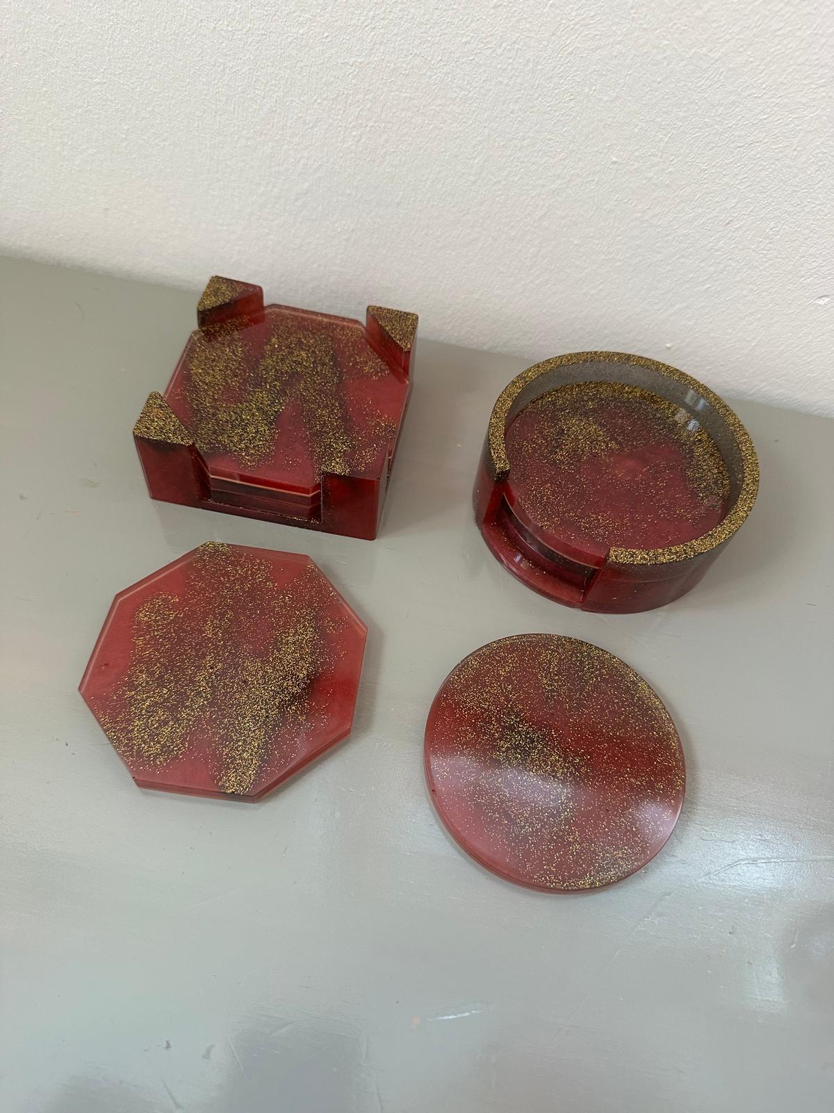 Untersetzer Rot Gold