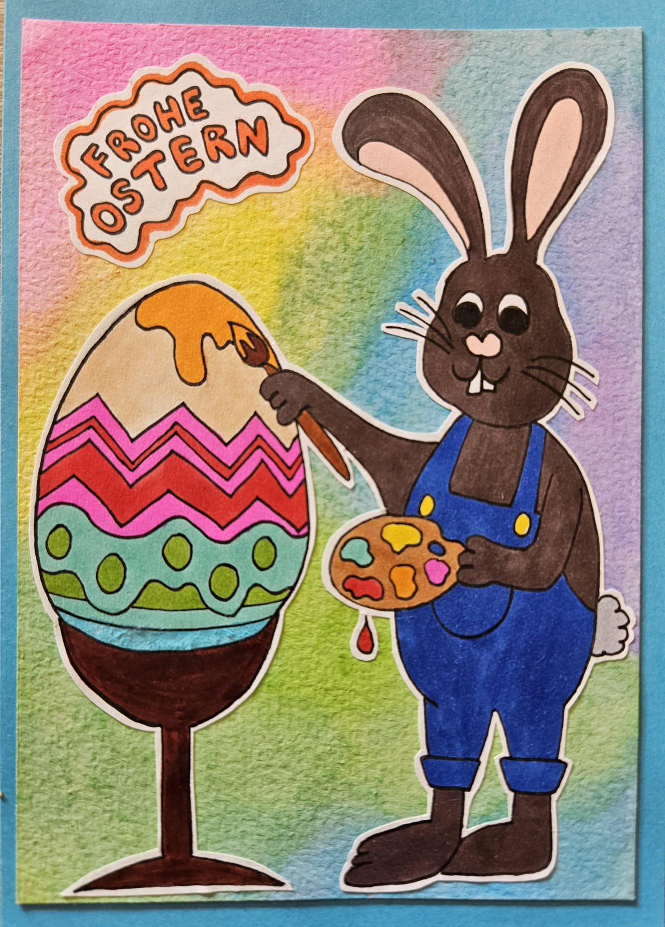Osterkarte Hase Malen